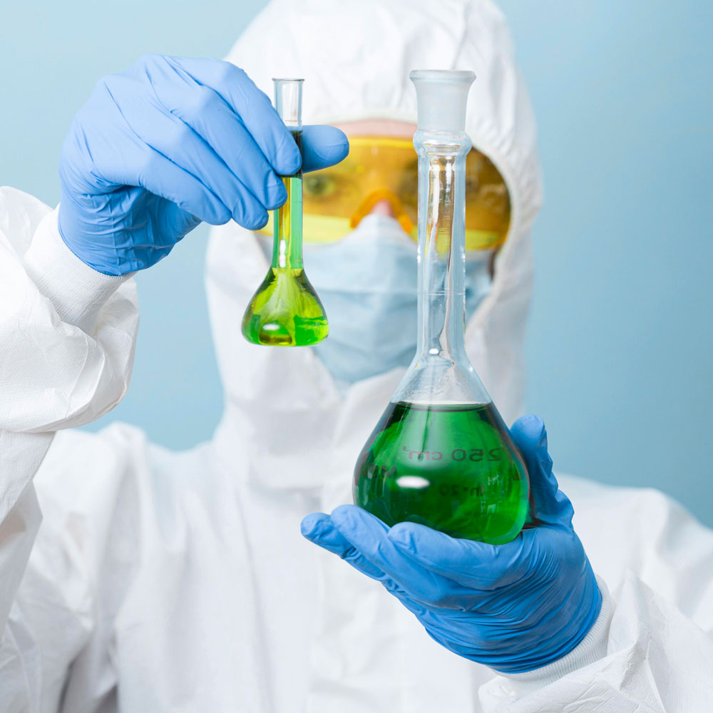front-view-scientist-holding-green-chemicals_23-2148697237